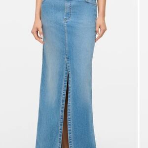 Staud X Wrangler Brand New Without Tags Denim Maxi Skirt Size Small Size 26